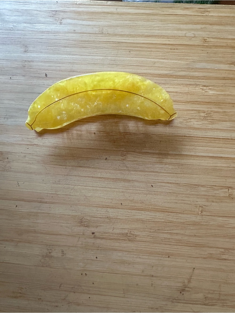 Yellow Banana-Shaped Resin Hair Clip